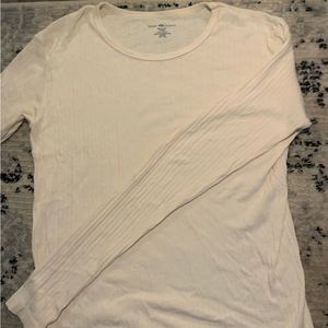 Brandy Melville Cream ribbed long sleeve top